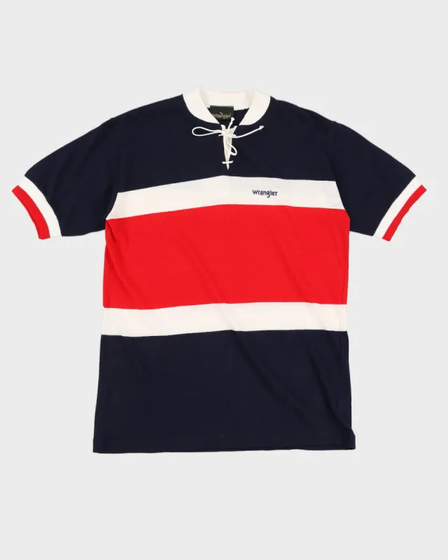 Vintage 70s Wrangler Blue / Red T-Shirt - M sold by Rokit