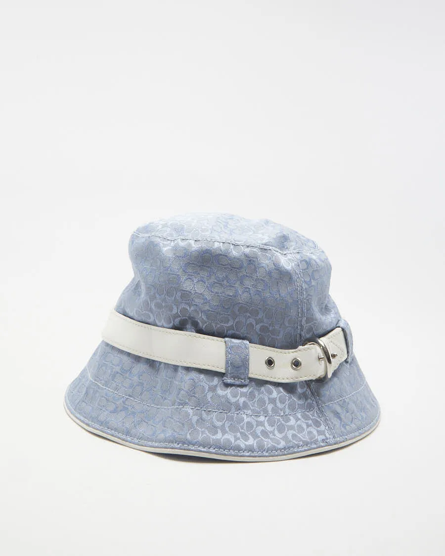 00s Y2K Coach Blue Patterned Bucket Hat - S sold by Rokit