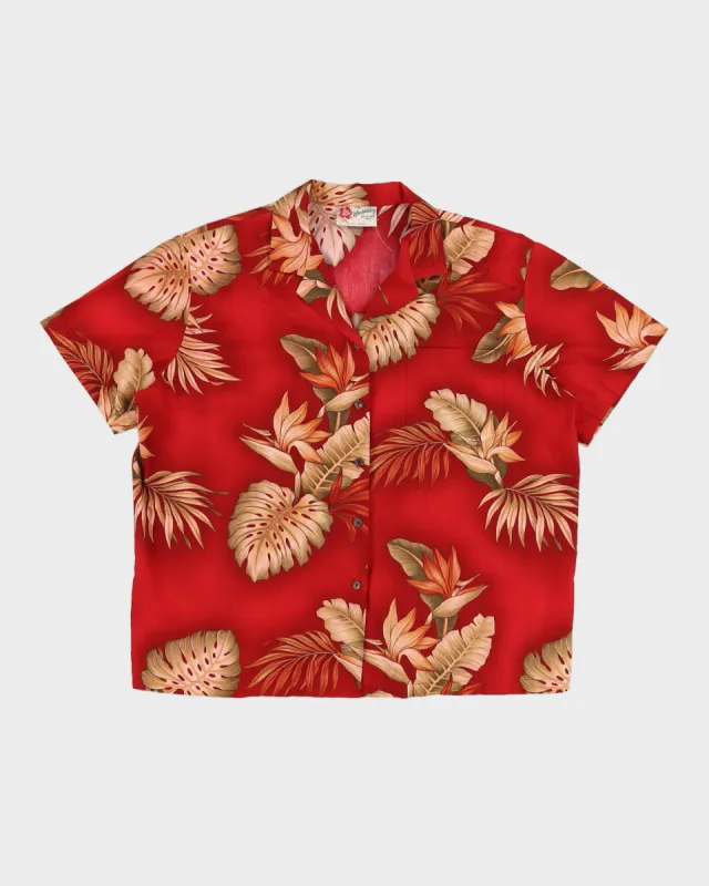 Red Floral Patterned Hawaiian Shirt - XL sold by Rokit