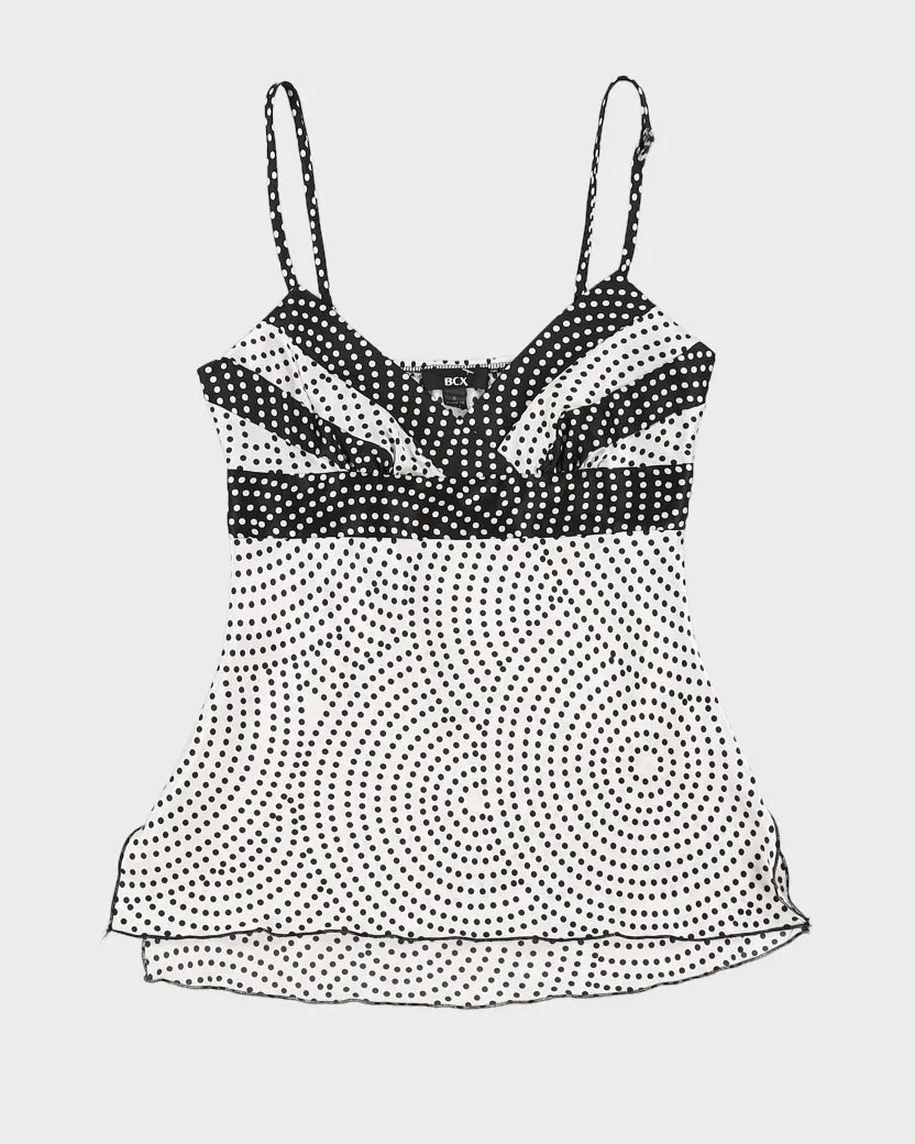 Y2K 00s Sateen Polka Dot Cami - S sold by Rokit