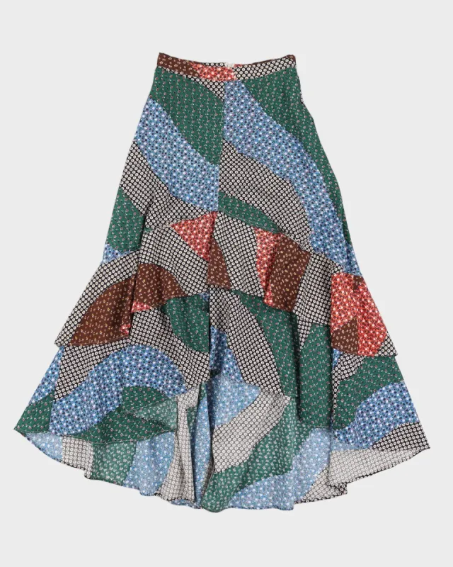 1970s Patchwork Tiered Skirt - S sold by Rokit