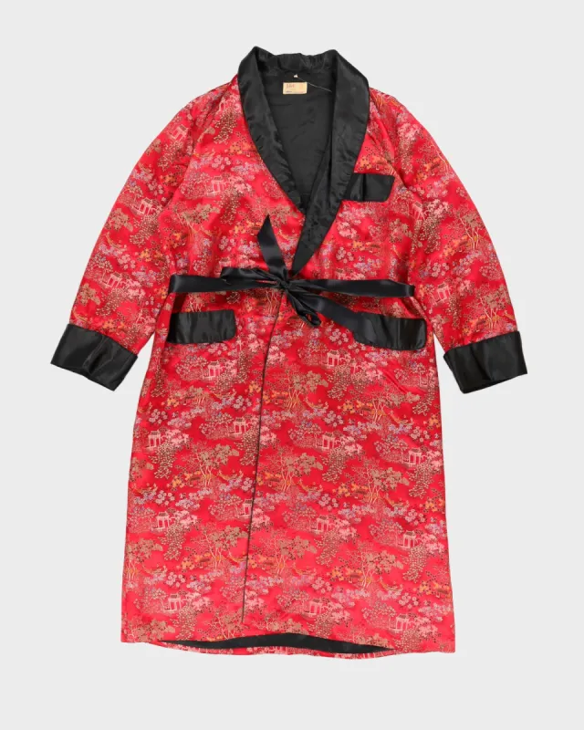 1960s Red Embroidered Kimono - XL made by Rokit