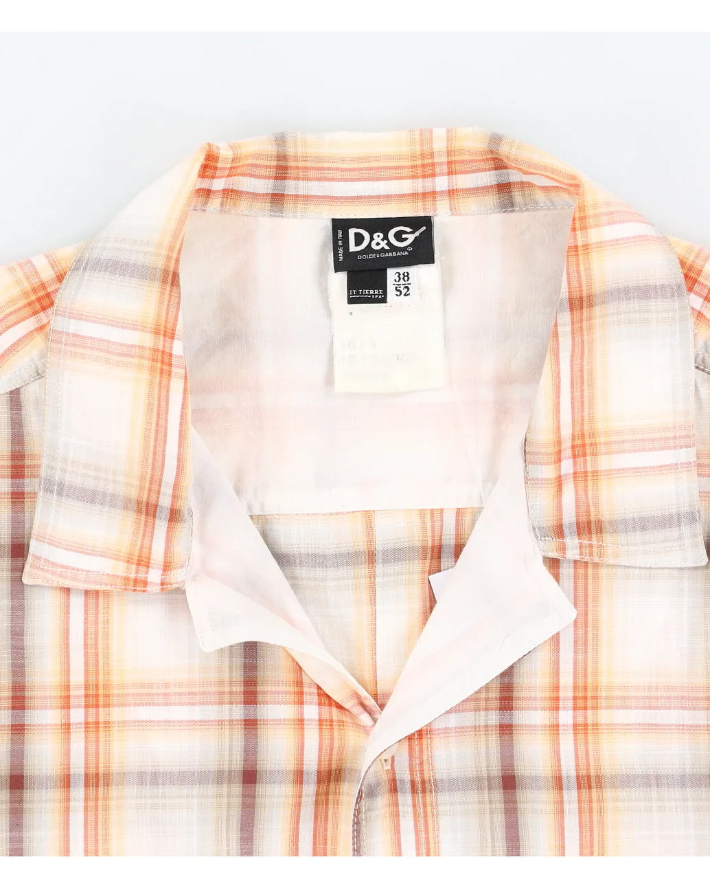 00s Dolce & Gabbana Orange Check Shirt - L sold by Rokit product image thumbnail 3