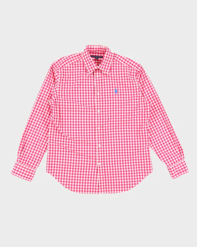 Pink and White Check Ralph Lauren Shirt - M sold by Rokit