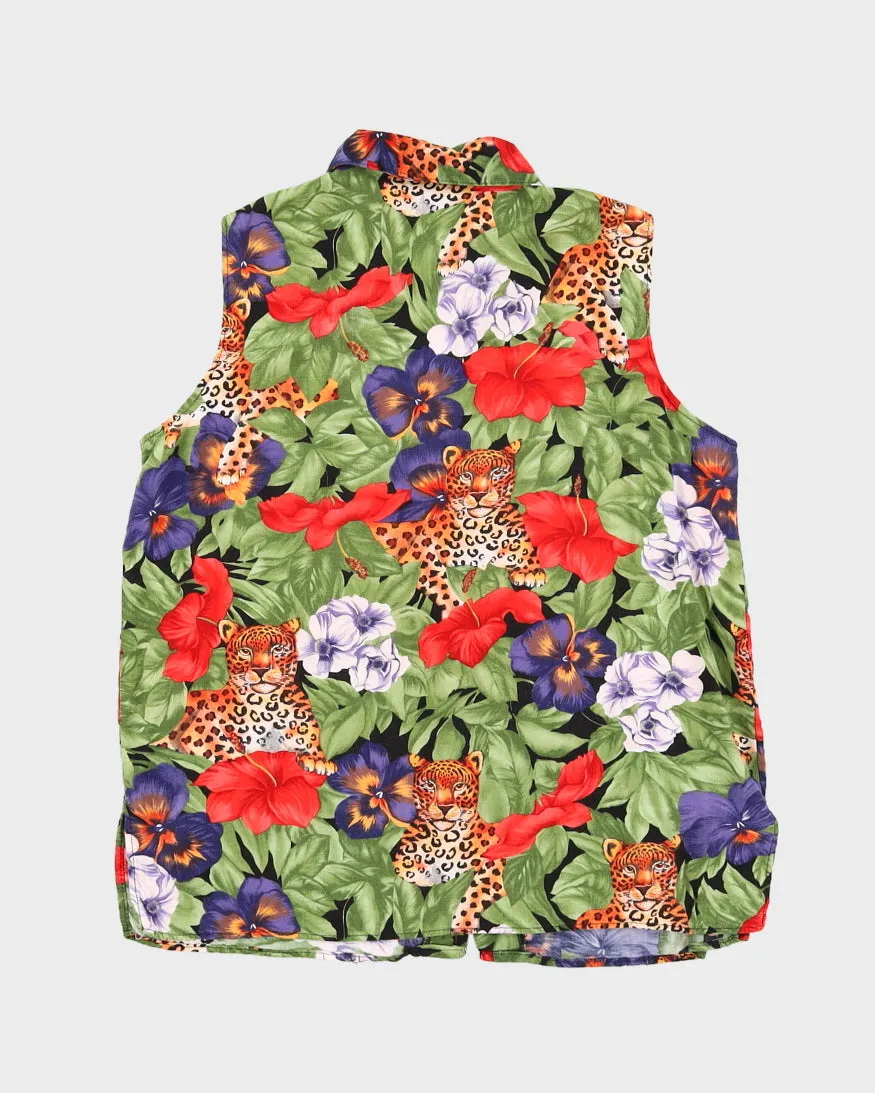 Tiger Print Sleeveless Hawaiian Shirt - M sold by Rokit product image thumbnail 2