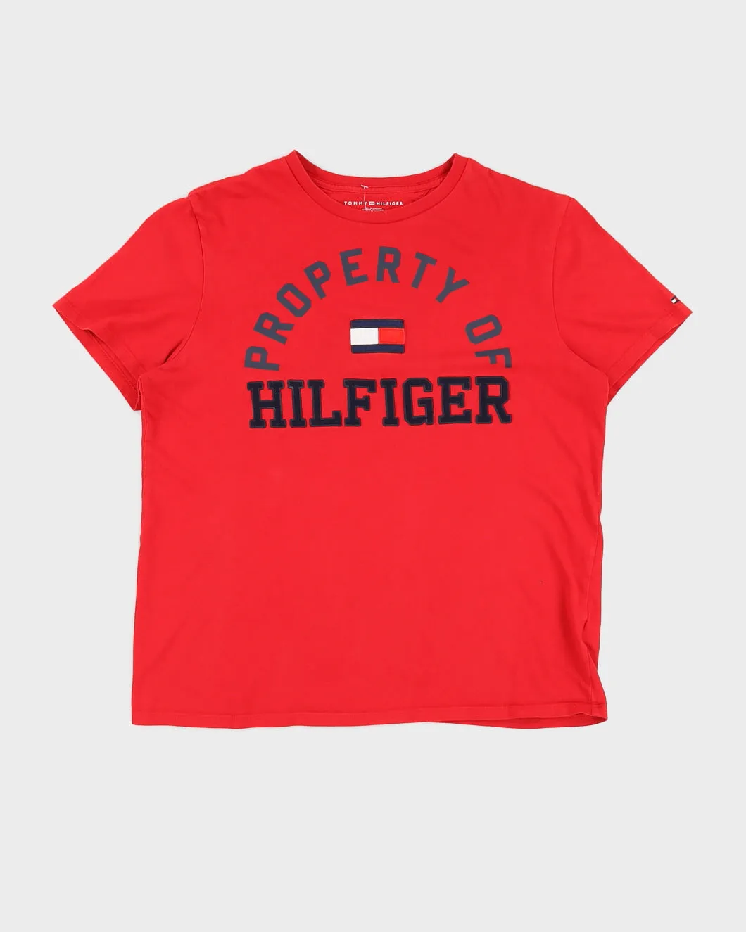 Red Tommy Hilfiger Logo T-shirt - M sold by Rokit