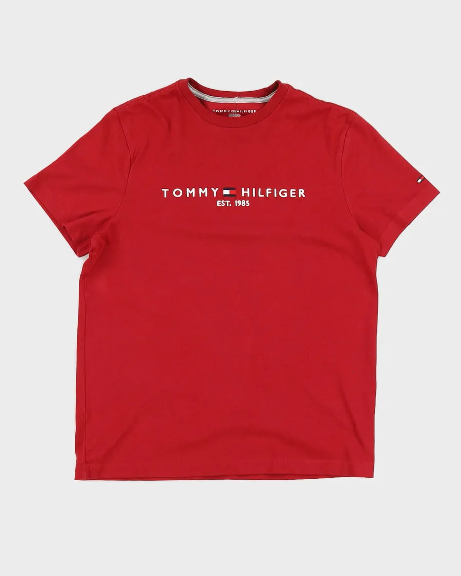 Red Tommy Hilfiger Logo T-shirt - XS sold by Rokit