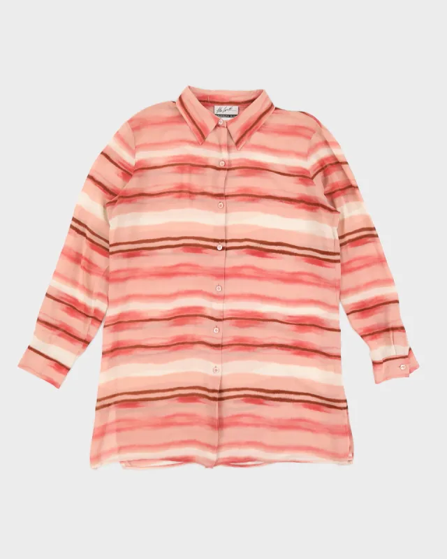 Vintage Pink Silk Mesh Shirt - M sold by Rokit
