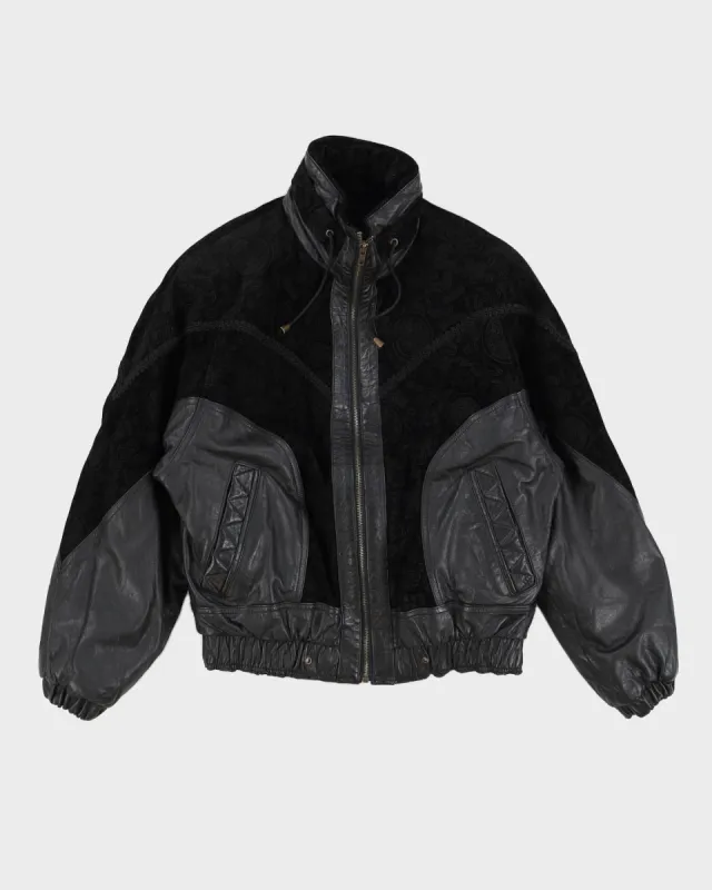 Vintage 80s Yearbook Detailed Leather Jacket - L sold by Rokit