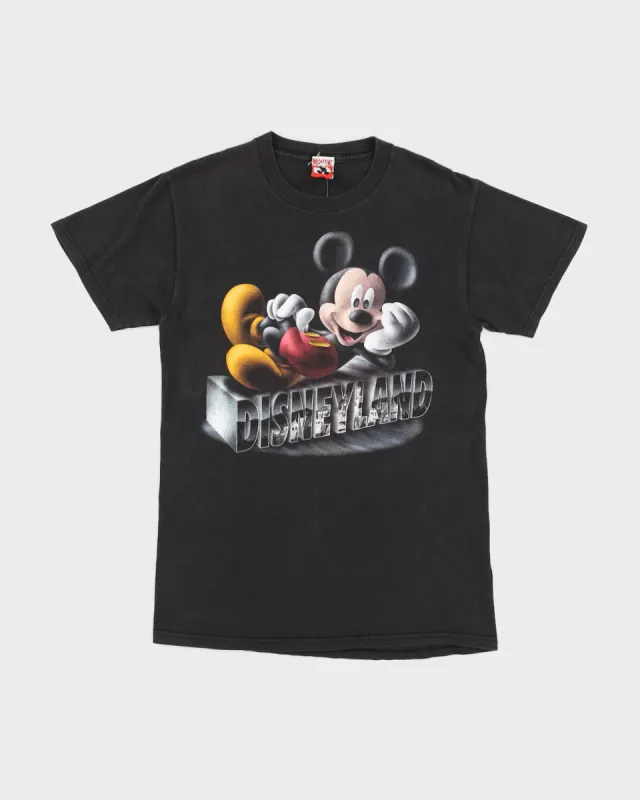 Vintage 90s Disney Black Disneyland Print Black T-Shirt - M sold by Rokit