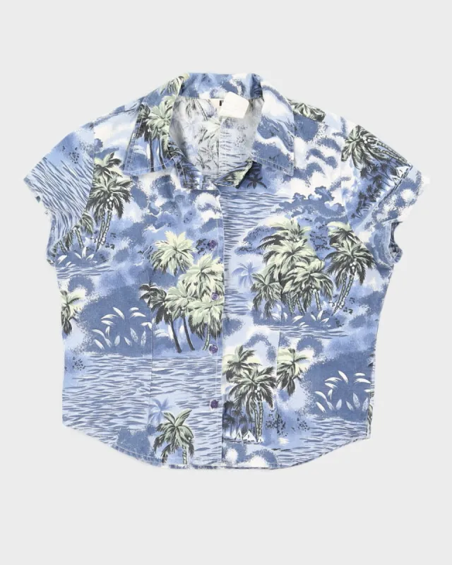 Vintage Women's Blue Hawaiian Shirt - S sold by Rokit