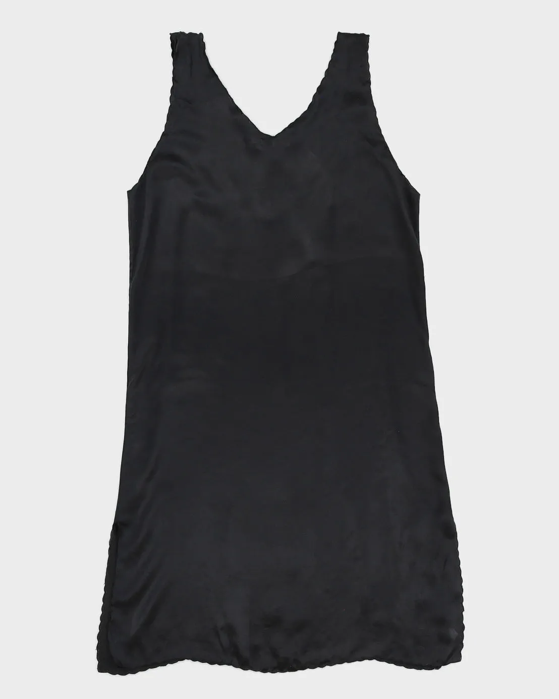 Vintage Silk Black Floral Slip Dress - M sold by Rokit product image thumbnail 2
