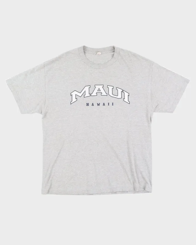 00s Y2K Maui Hawaii Grey Printed T-Shirt - L sold by Rokit