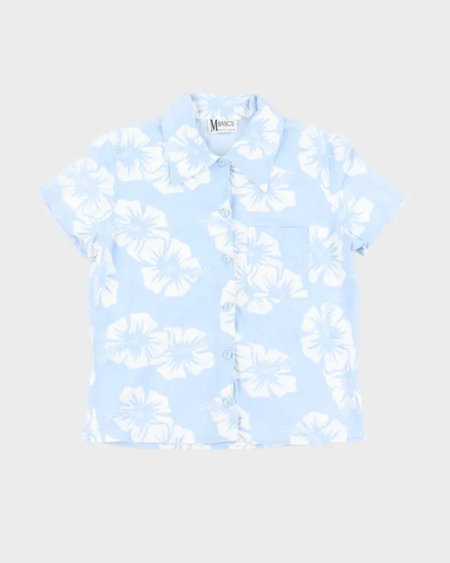 Vintage Blue Women's Hawaiian Shirt - S sold by Rokit