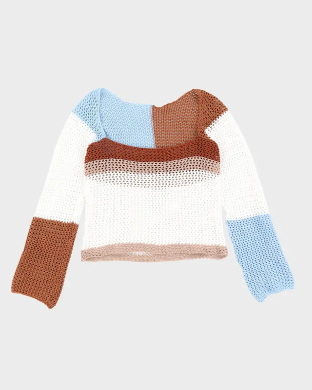Block Colour Crochet Jumper - XXS sold by Rokit