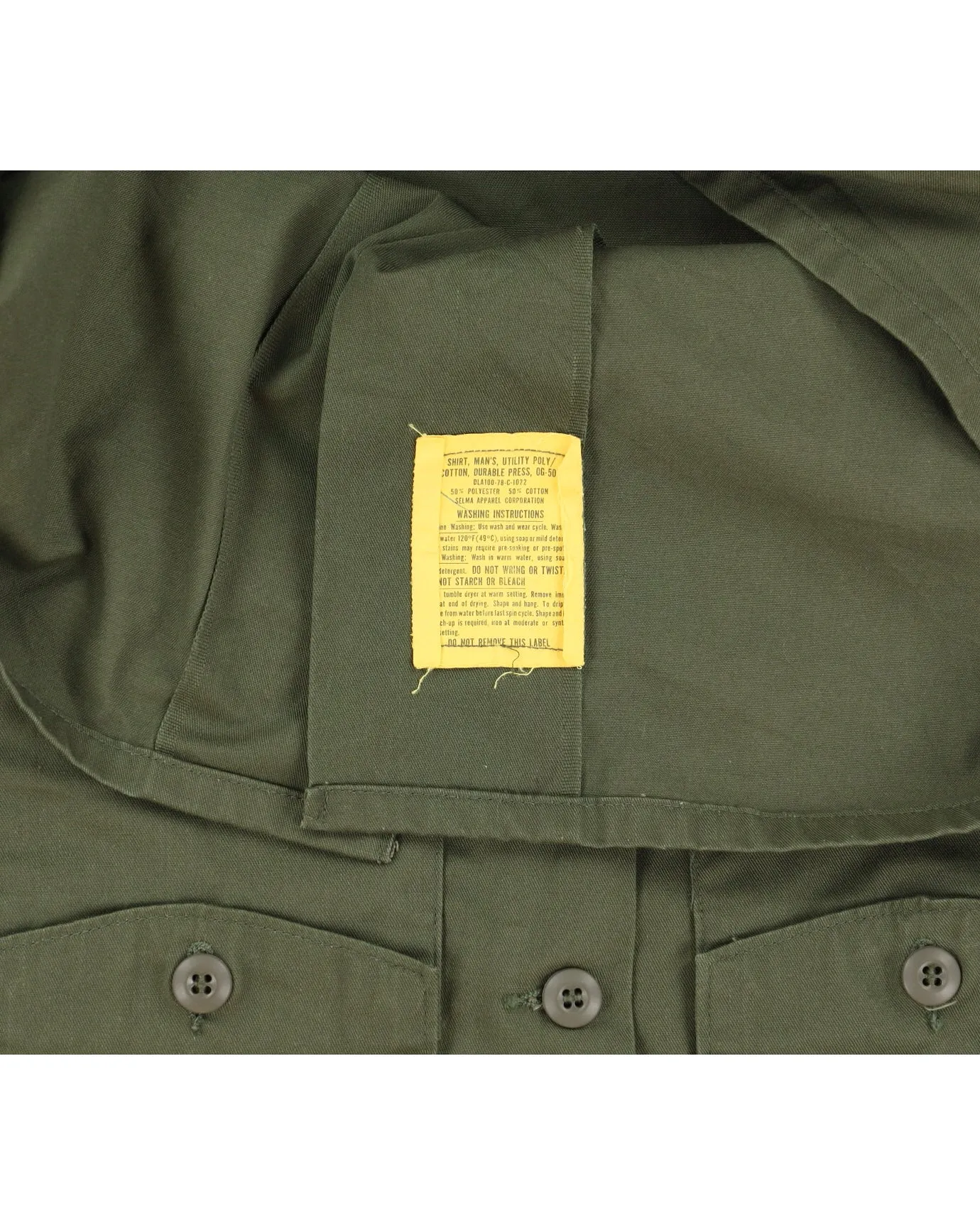70s Vintage US Army OG-507 Shirt - M sold by Rokit product image thumbnail 4