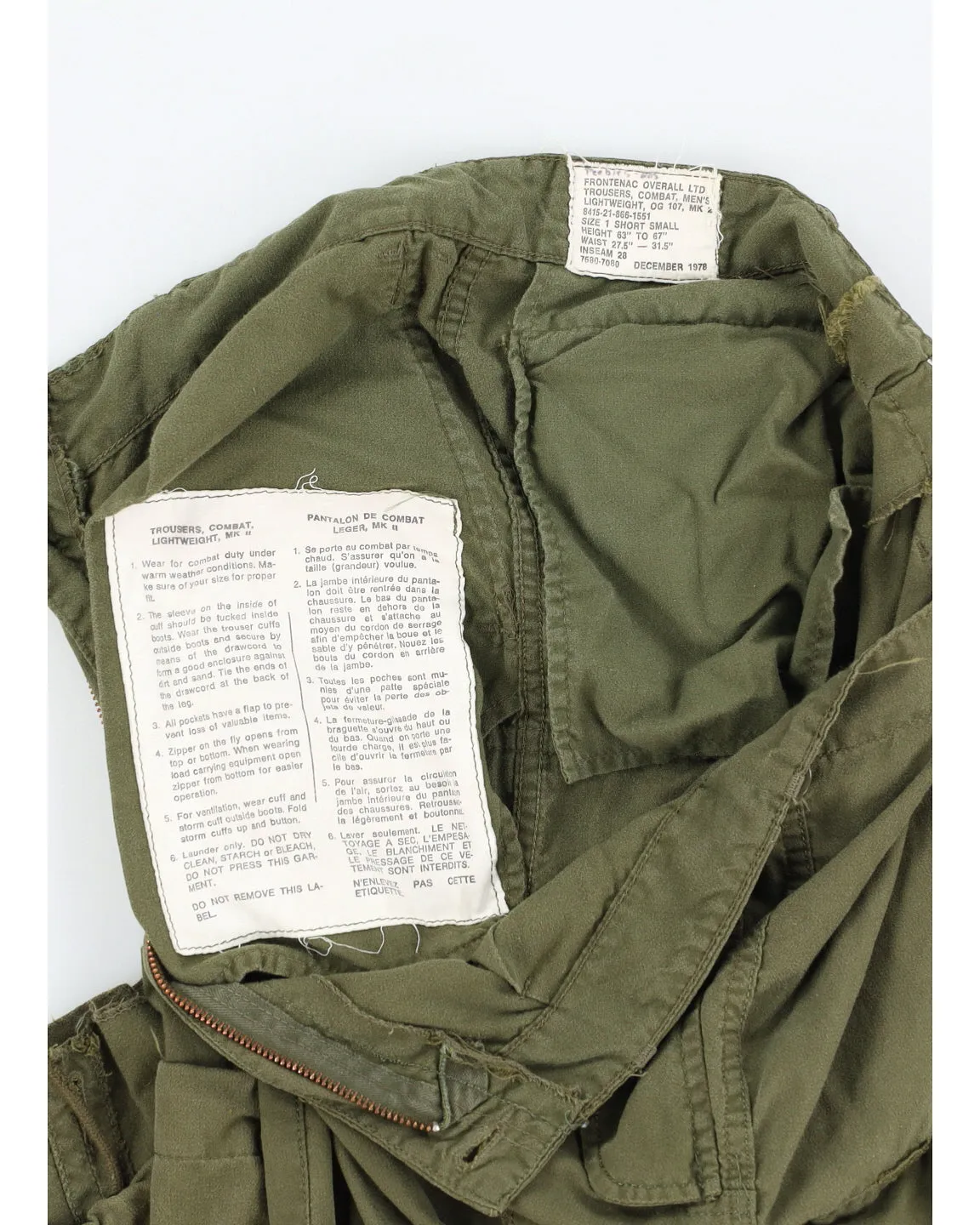 80s Canadian Army Lightweight Combat Trousers - 30x26 sold by Rokit product image thumbnail 3