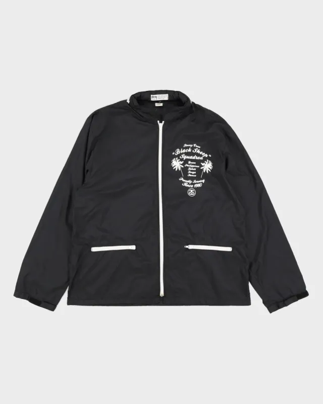 00s Stussy Squad 1980th Division Black Track Jacket - L sold by Rokit