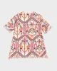 Patterned Cotton With Fringed Edges Tunic - S sold by Rokit