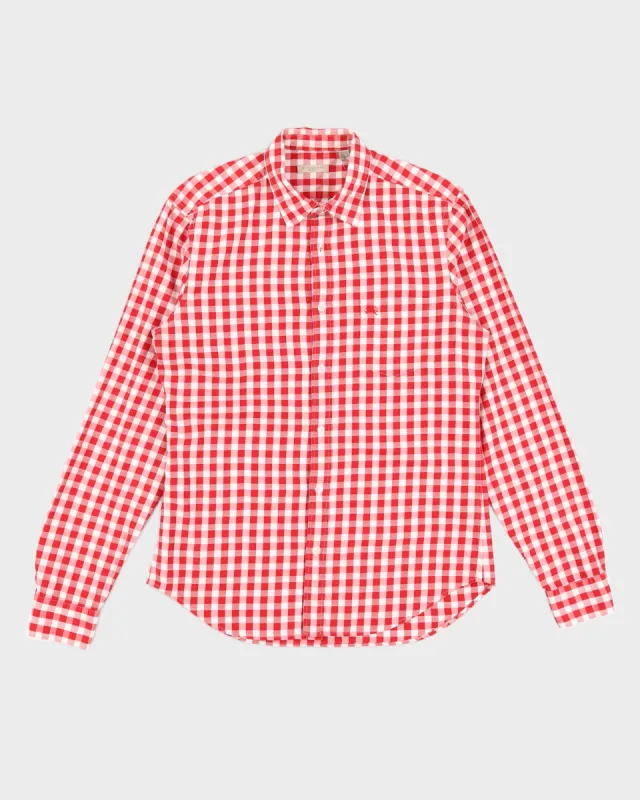 Red and White Check Burberry Shirt - L sold by Rokit