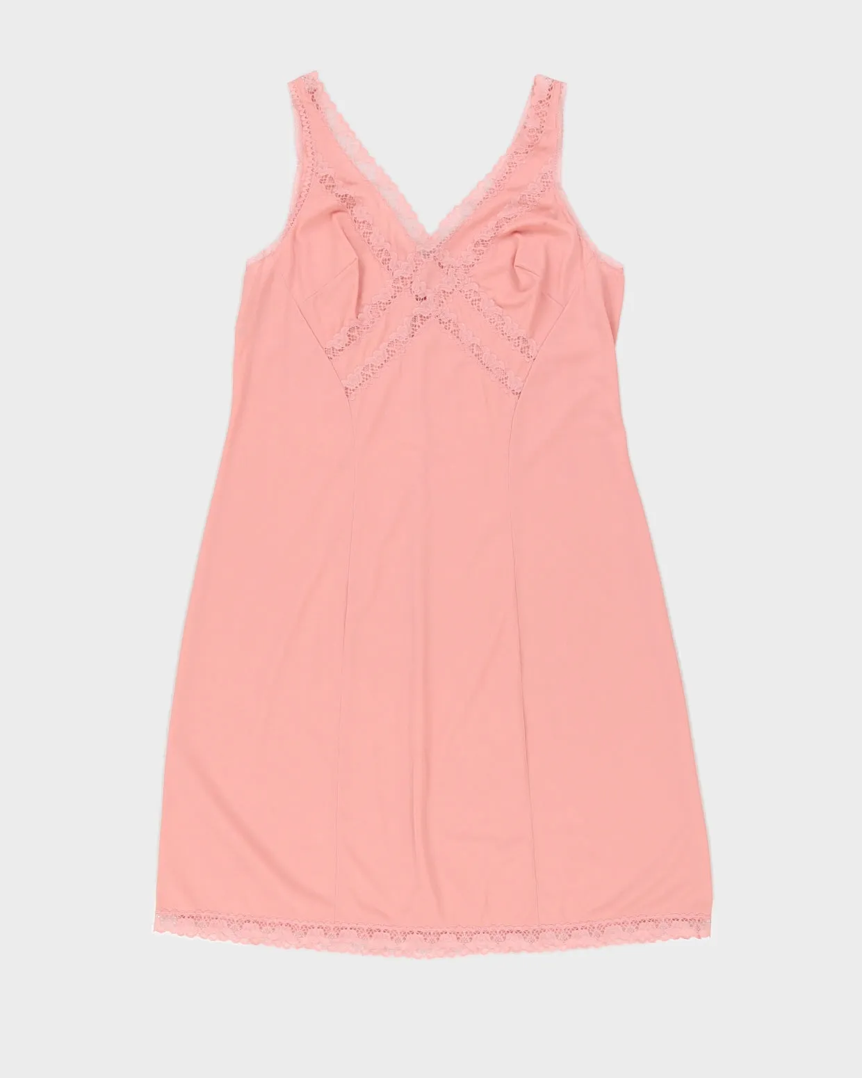Pink Lace Detail Lingerie Slip Dress - M sold by Rokit