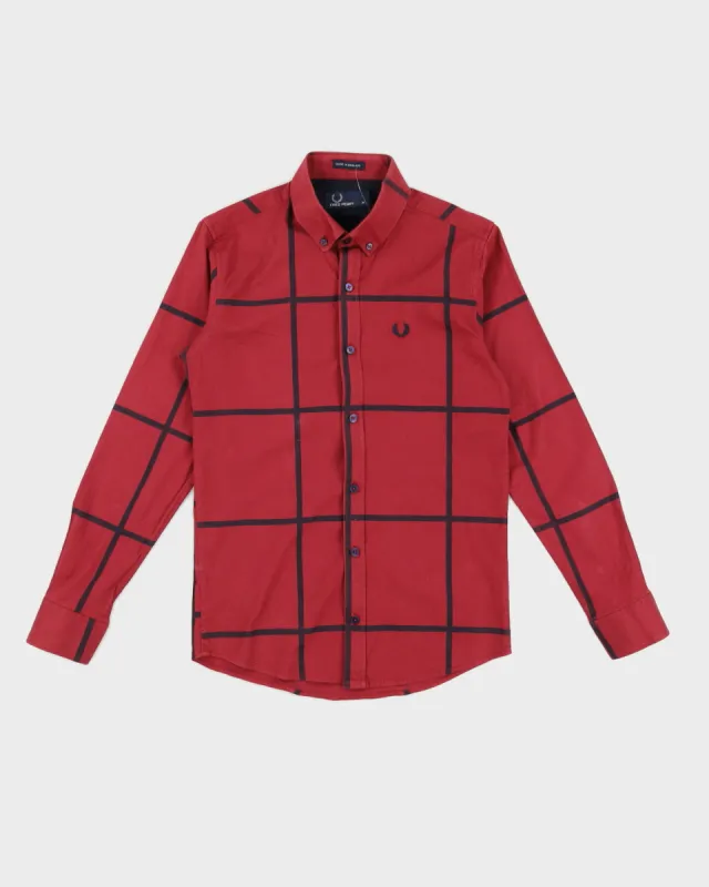 Red and Black Fred Perry Shirt - M sold by Rokit