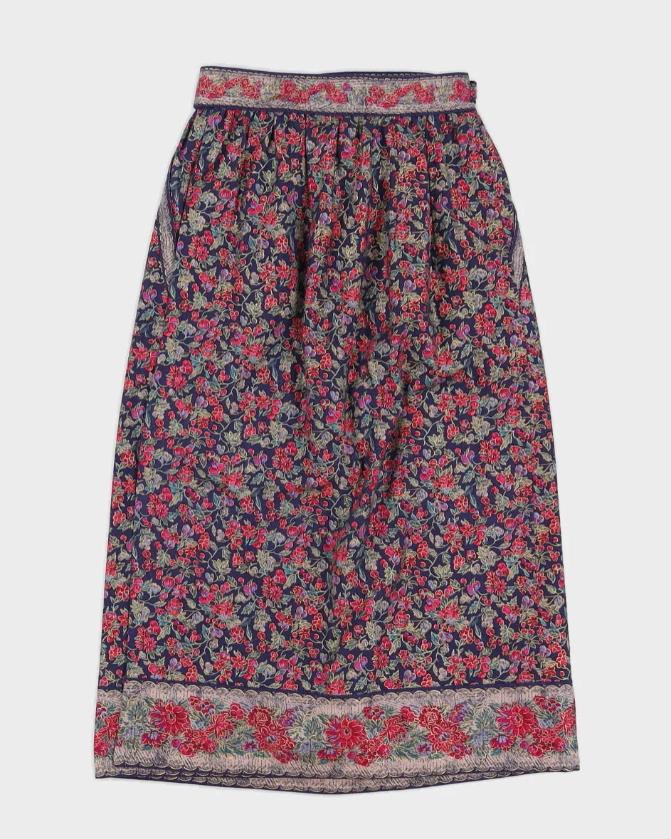 Blue And Pink Floral Wrap Skirt - S sold by Rokit product image thumbnail 2