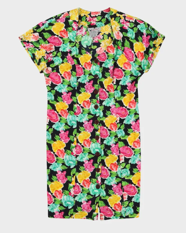 80s Floral Summer Dress - S sold by Rokit