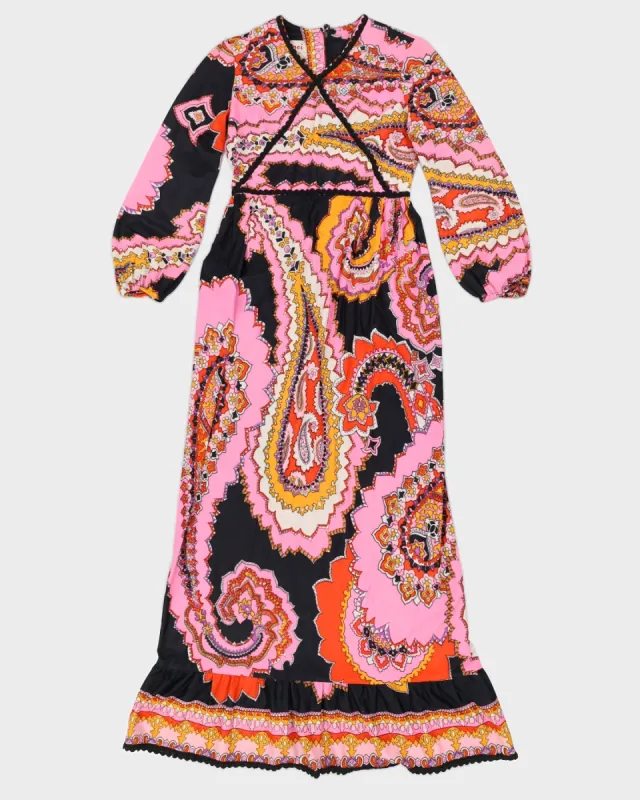 Vintage Bright Patterned Dress - S sold by Rokit