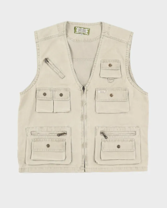 00s Hao Bao Beige Utility Gilet- M sold by Rokit