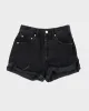 AGOLDE Black Denim Cuffed Shorts - W24 sold by Rokit