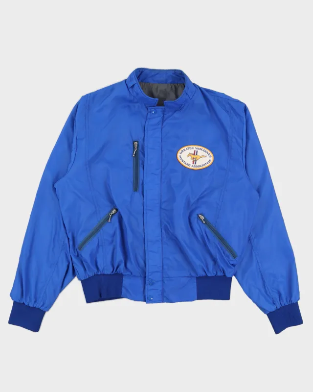 Vintage 80s Greater Vancouver Mustang Association Blue Bomber Jacket - L sold by Rokit