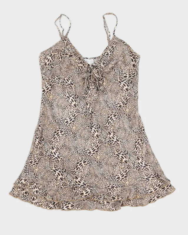 Animal Print Lingerie Silk Slip Dress - S made by Rokit