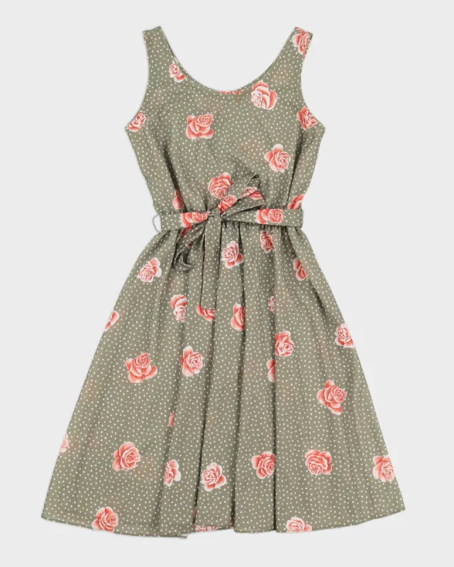 Vintage Polka Dot Flower Dress - S sold by Rokit