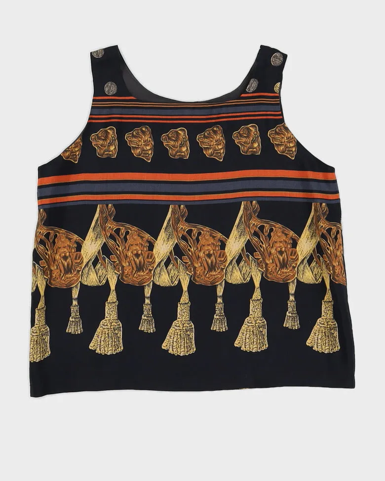 Vintage Patterned Loose Cami Top - M sold by Rokit