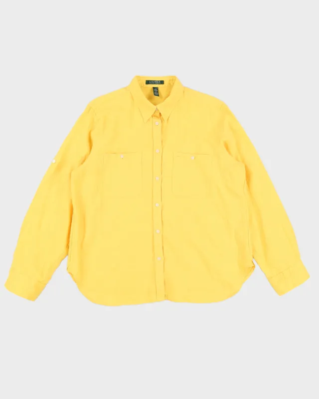 Yellow Ralph Lauren Linen Shirt - XL made by Ralph Lauren