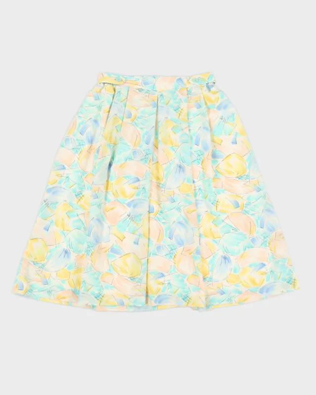 00s Yellow Patterned Midi Skirt - XS sold by Rokit