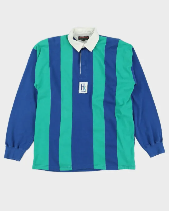 Vintage Blue and Green Rugby Shirt - M sold by Rokit