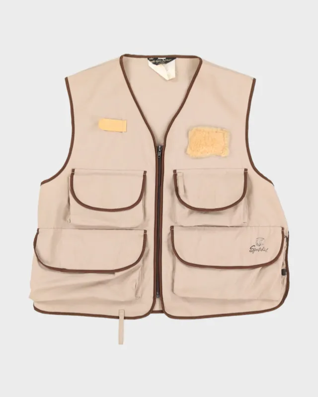 Vintage 70s SportsChief Brown Utility Gilet - L sold by Rokit