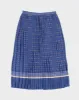Blue Floral Patterned Pleated Midi Skirt - S sold by Rokit