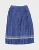 Blue Floral Patterned Pleated Midi Skirt - S sold by Rokit