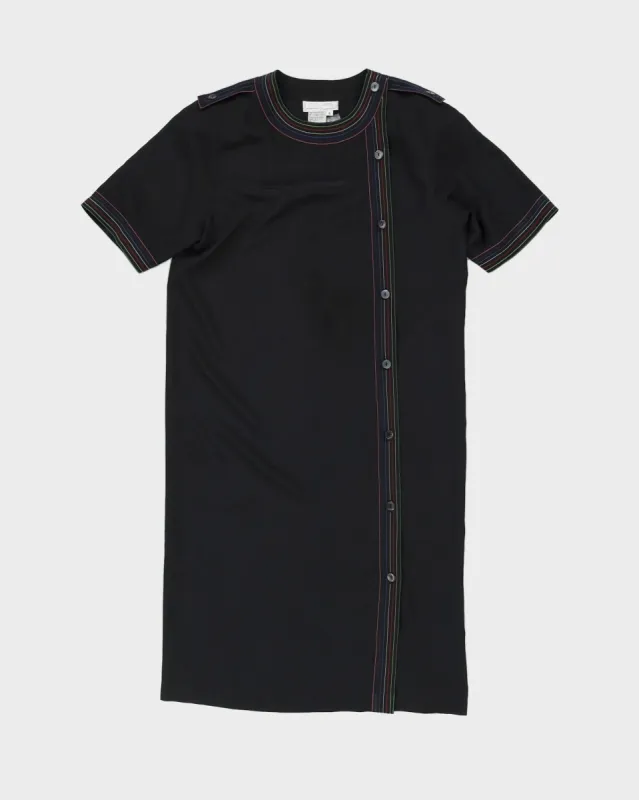 1980s Black Rainbow Stitch Dress - M sold by Rokit