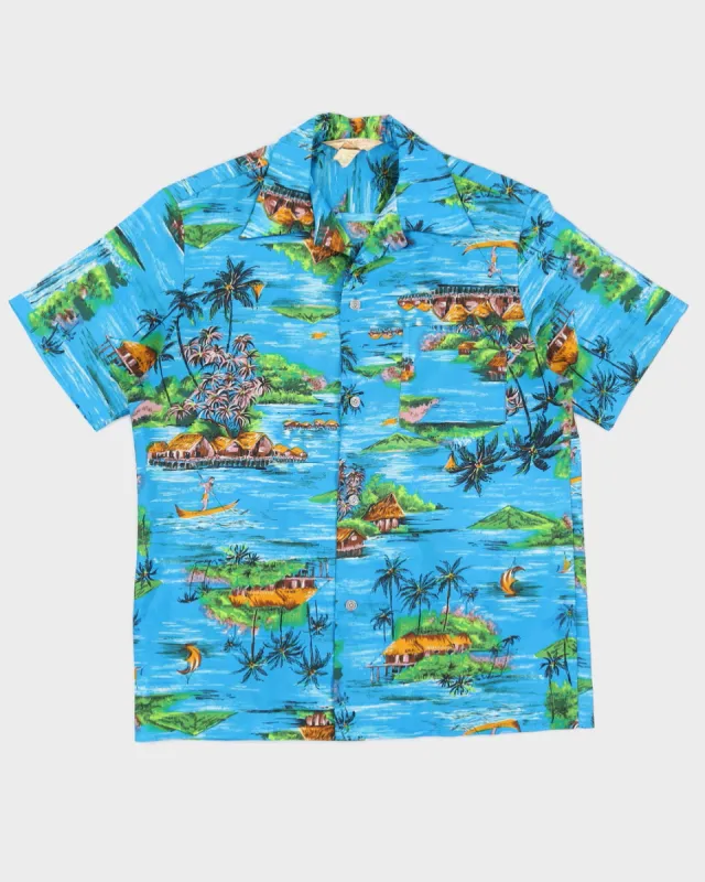 Vintage 70s Royal Hawaiian Blue Shirt - M sold by Rokit