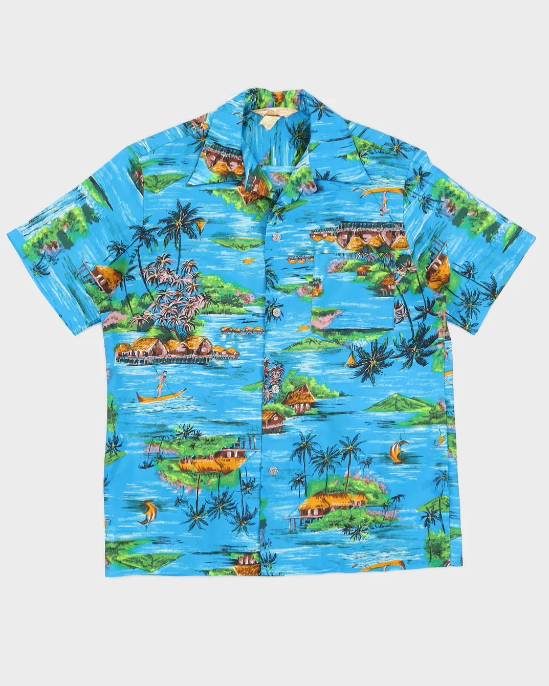 Vintage 70s Royal Hawaiian Blue Shirt - M sold by Rokit