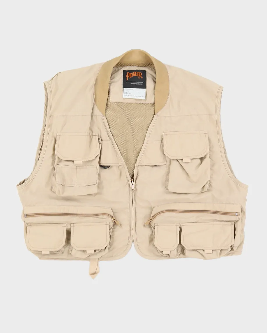 Vintage 90s Pioneer Beige Utility Gilet - XL sold by Rokit