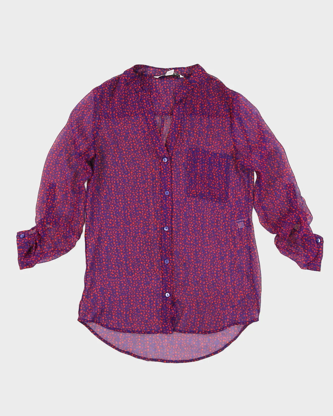 Diane Von Furstenberg Purple Silk Blouse - S sold by Rokit