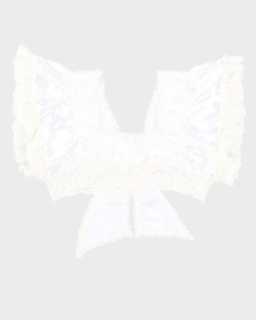 Y2K 00s Satin Lace Crop Top - M sold by Rokit product image thumbnail 2