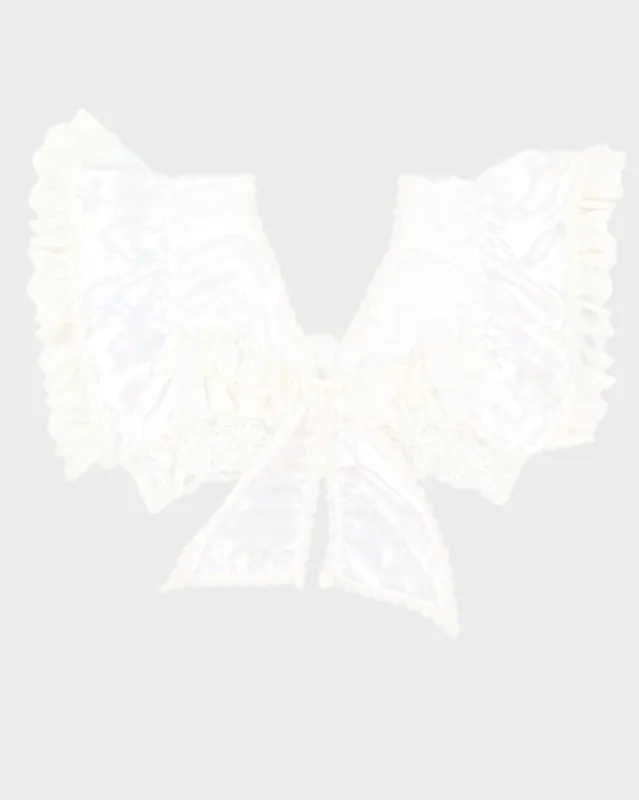 Y2K 00s Satin Lace Crop Top - M sold by Rokit