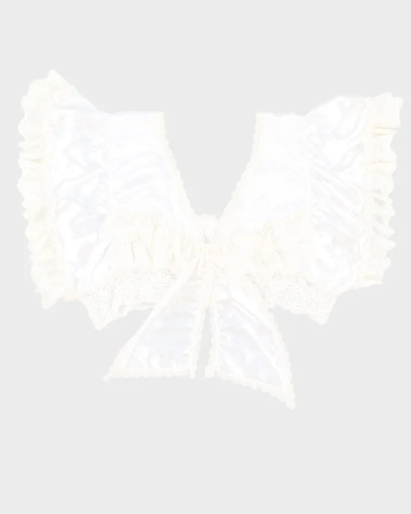 Y2K 00s Satin Lace Crop Top - M sold by Rokit