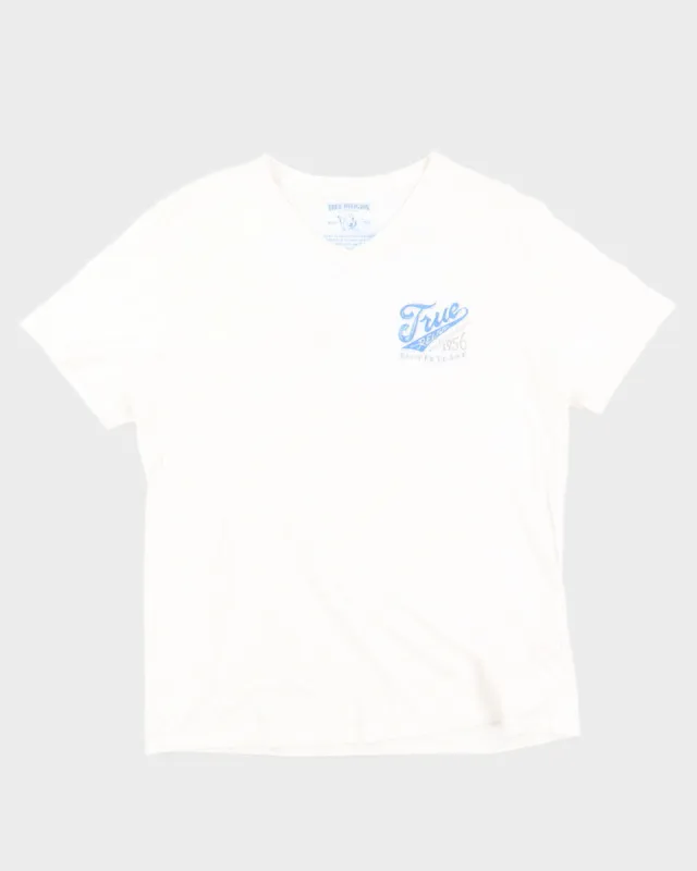 True Religion White V Neck White T-Shirt - L made by True Religion